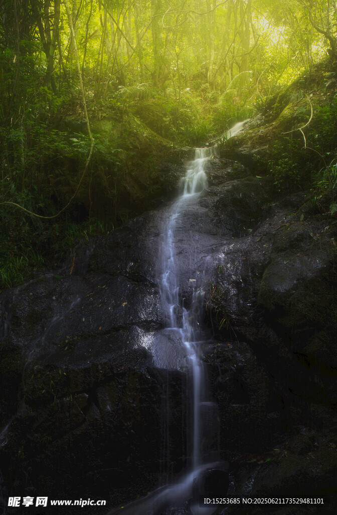 山林間的潺潺溪流
