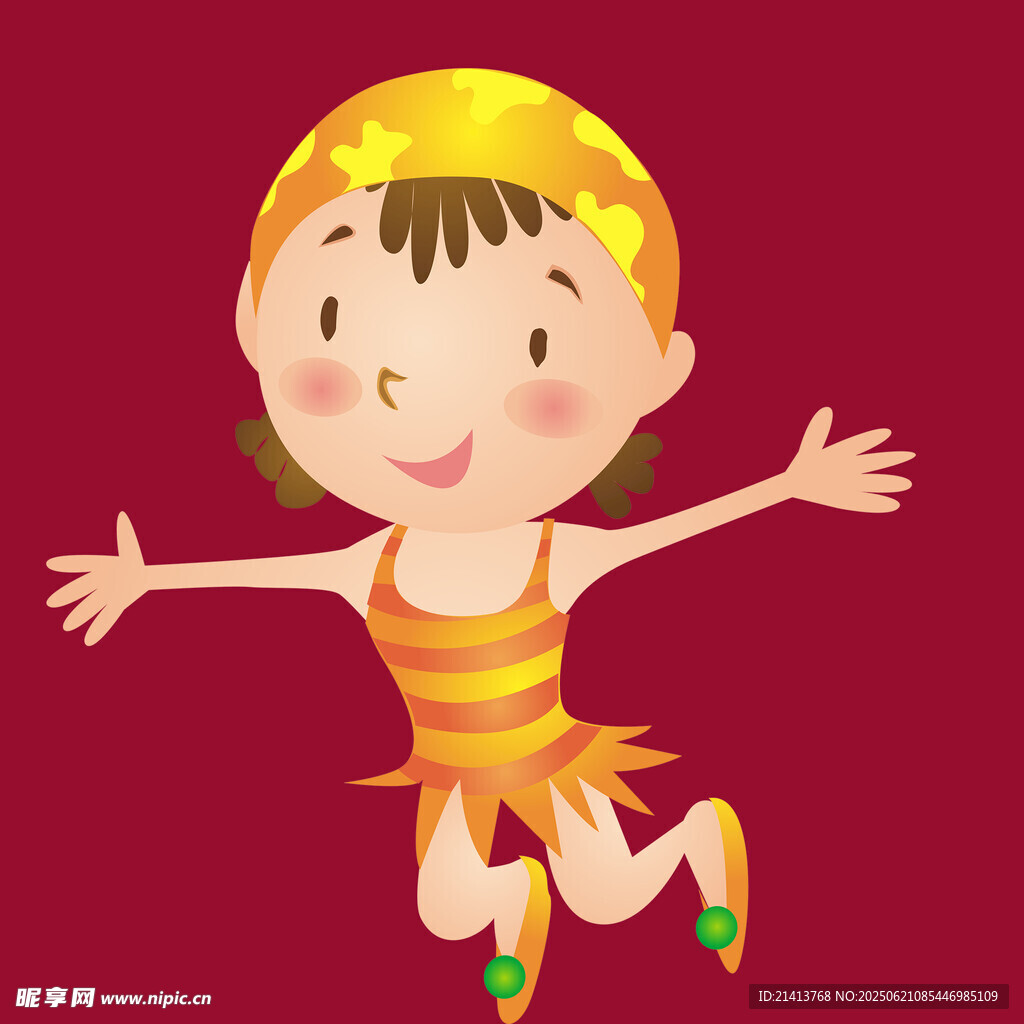跳舞的歡樂小女孩