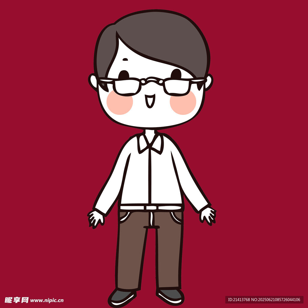戴眼鏡的卡通男孩形象