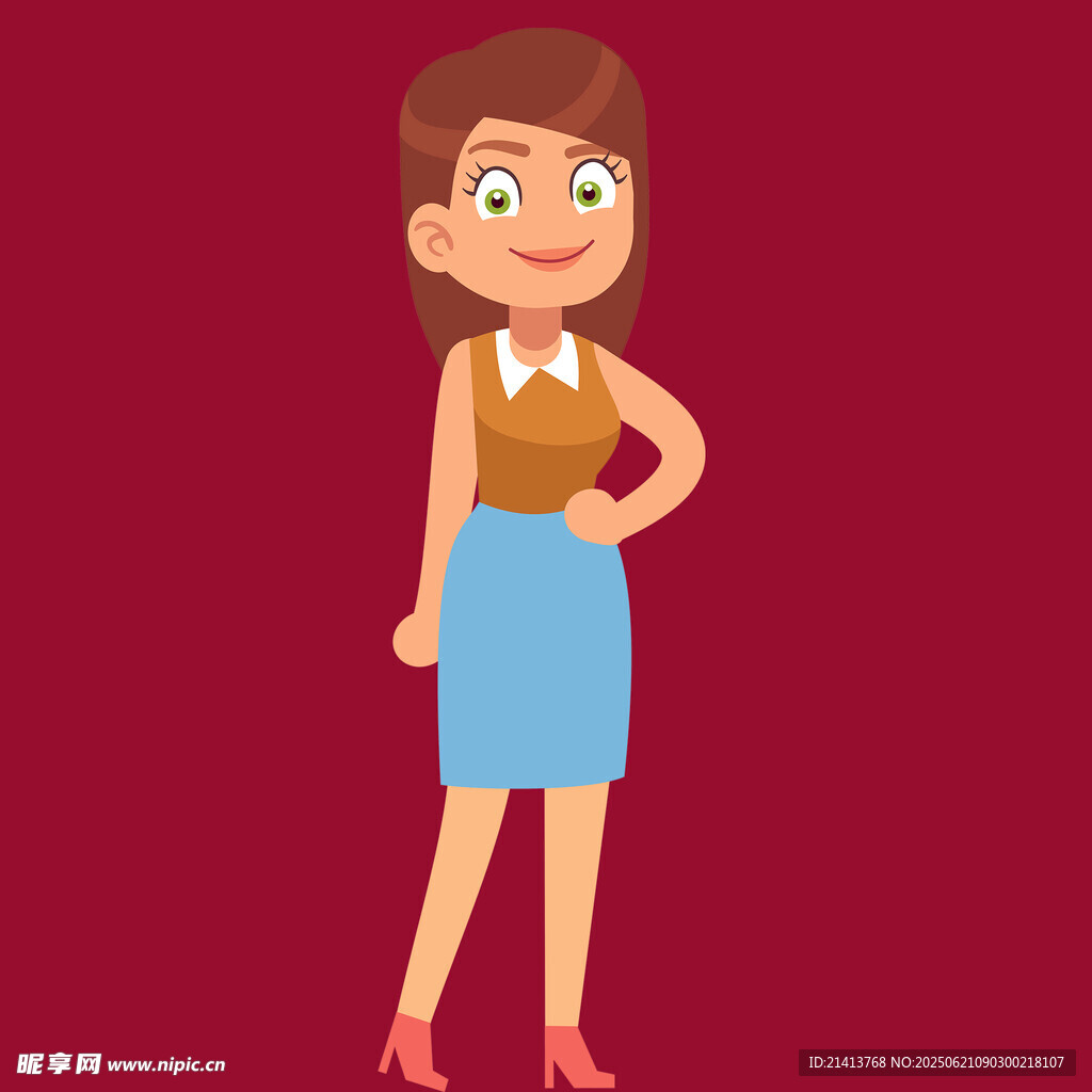 自信站立的職場女性形象