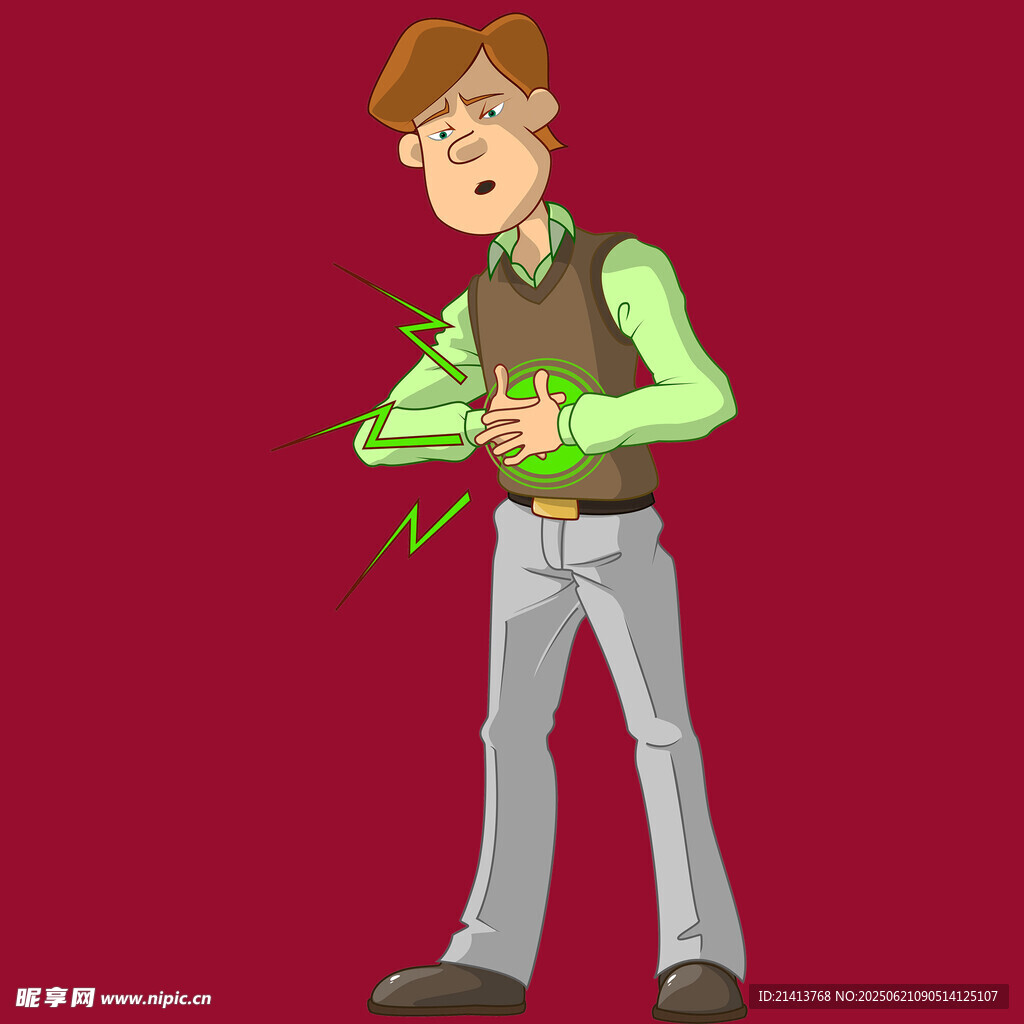 手持玫瑰的帥氣卡通男子