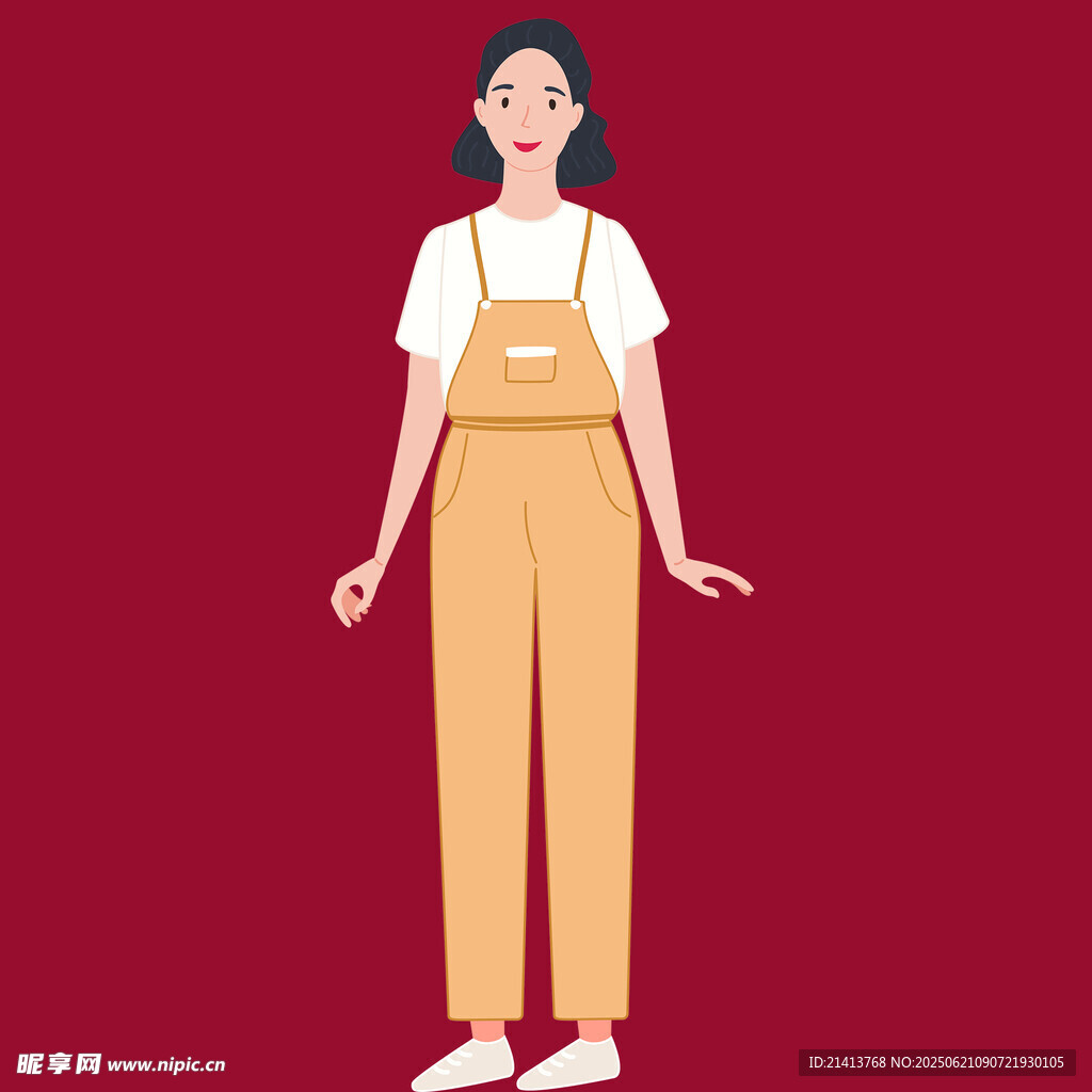 穿背帶褲的時(shí)尚女孩