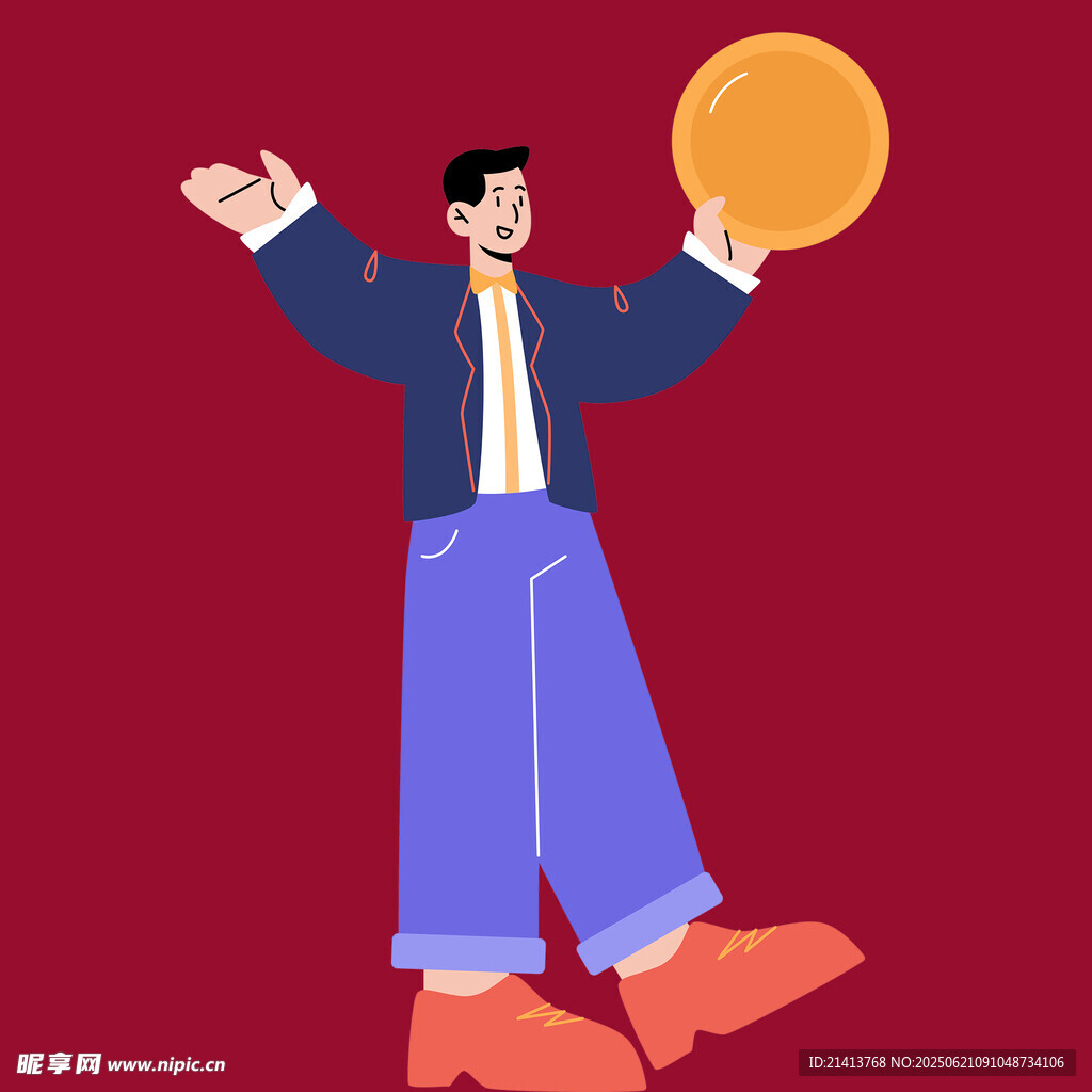 男子手持金盤歡呼慶祝