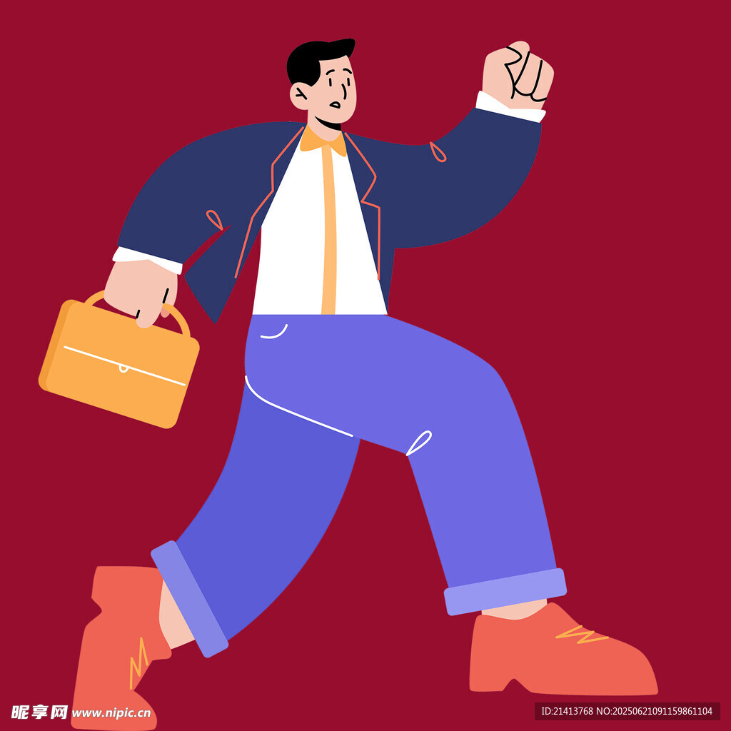 奔跑的商務人士
