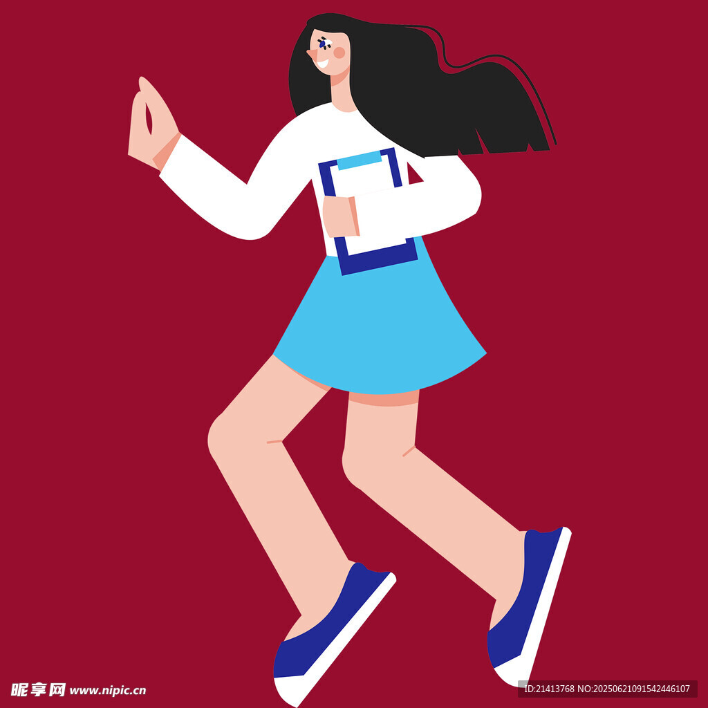 奔跑的青春少女
