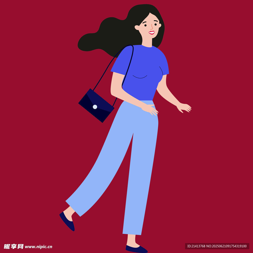 行走的時尚女性