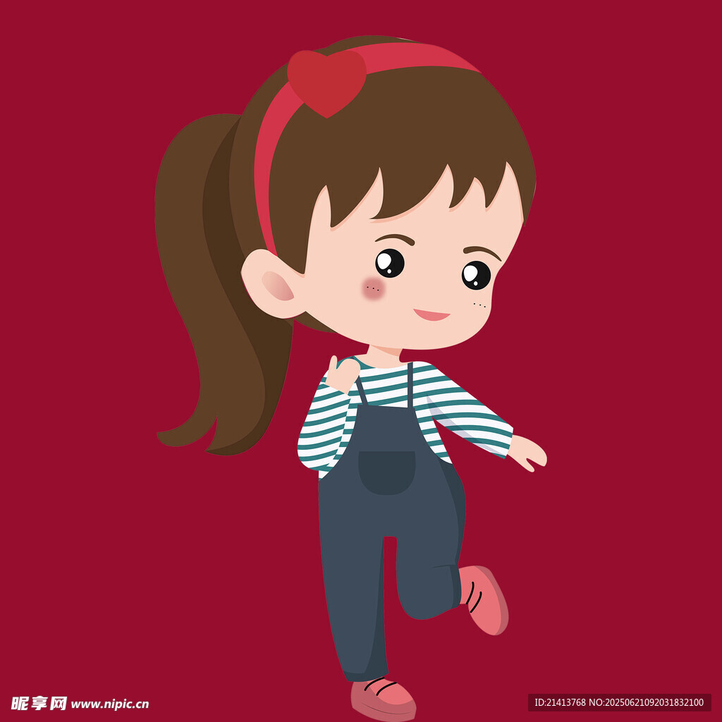 俏皮扎辮女孩