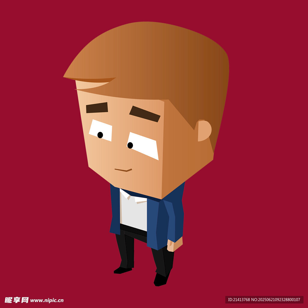 卡通風(fēng)格站立男性角色