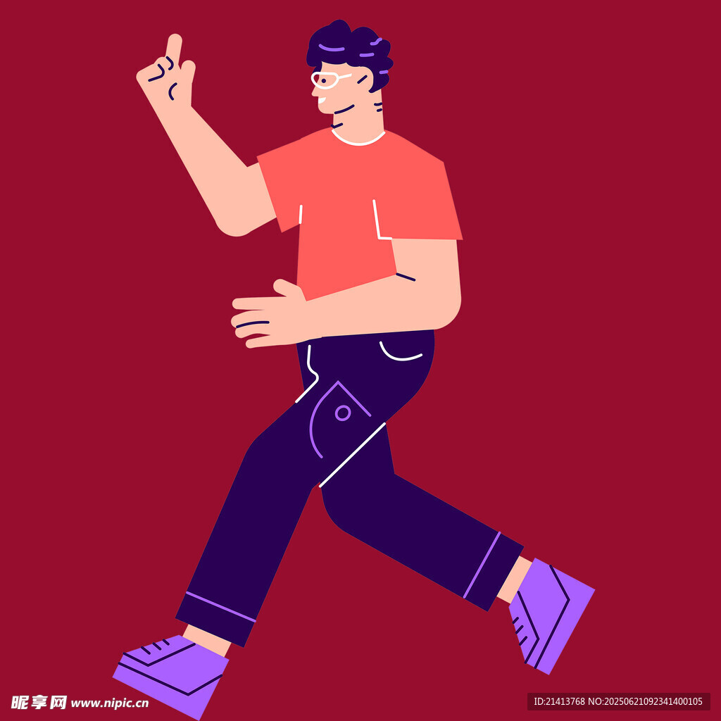 活力男子動感奔跑瞬間