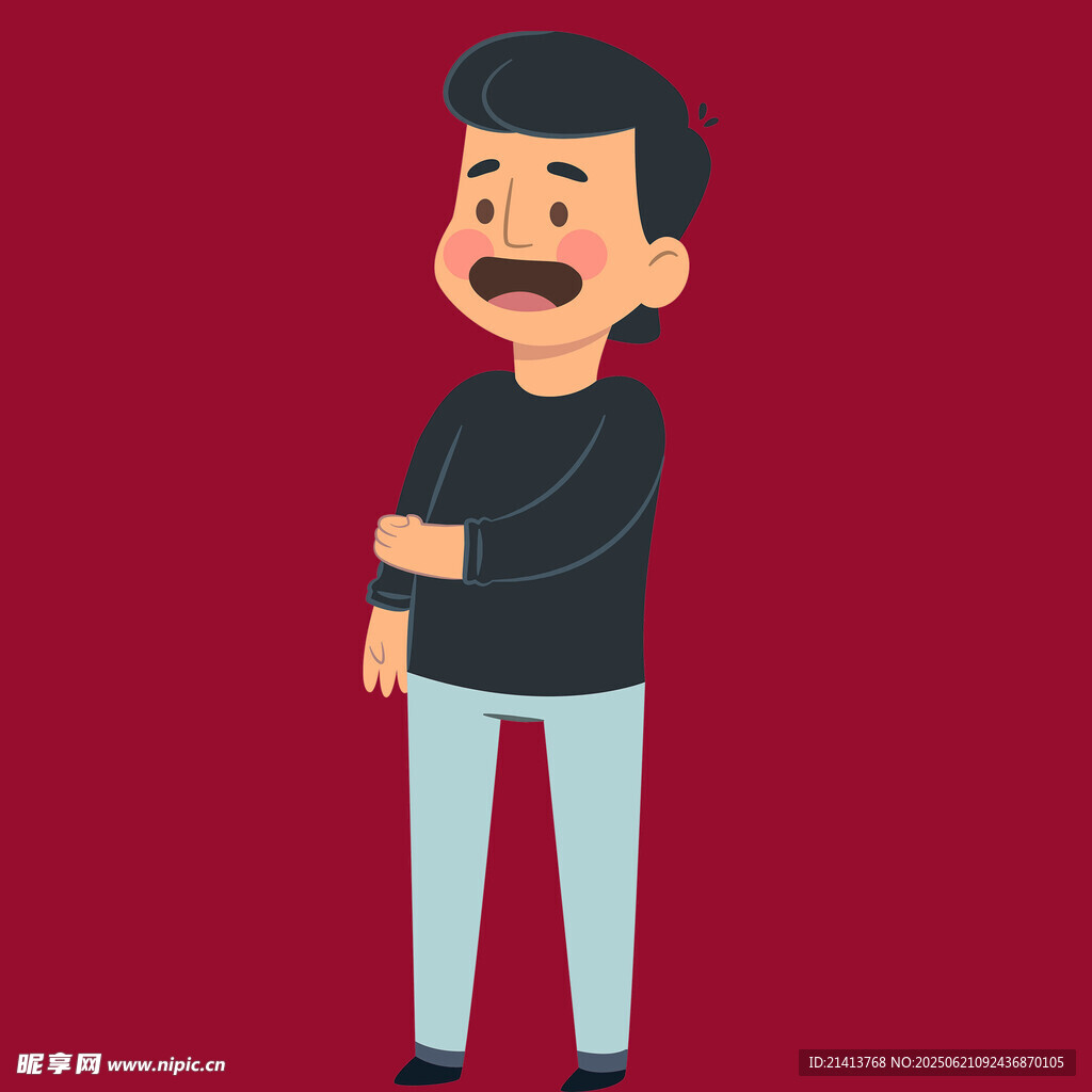 憤怒男子抱臂表情不滿