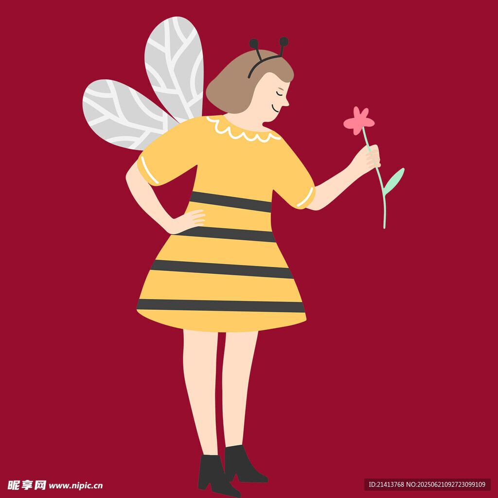蜜蜂精靈手持小花
