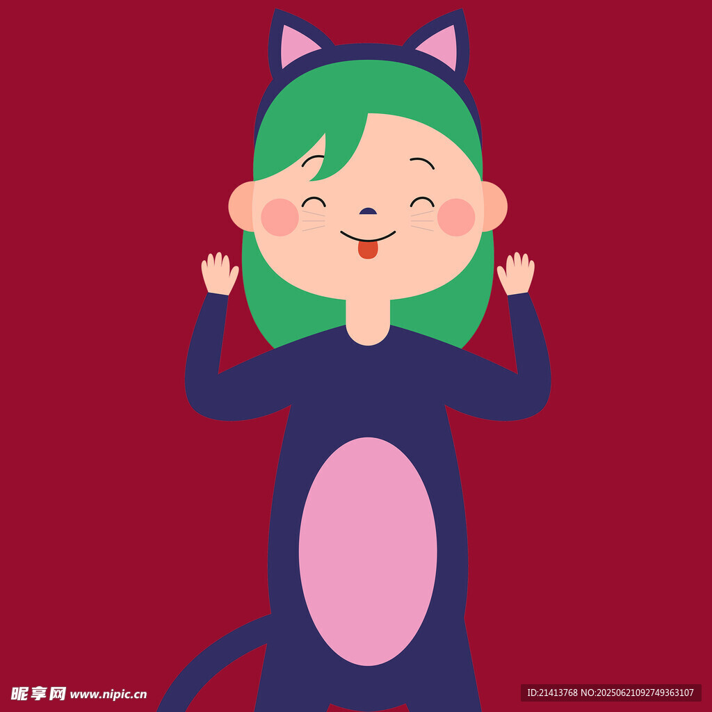 穿貓裝的俏皮女孩