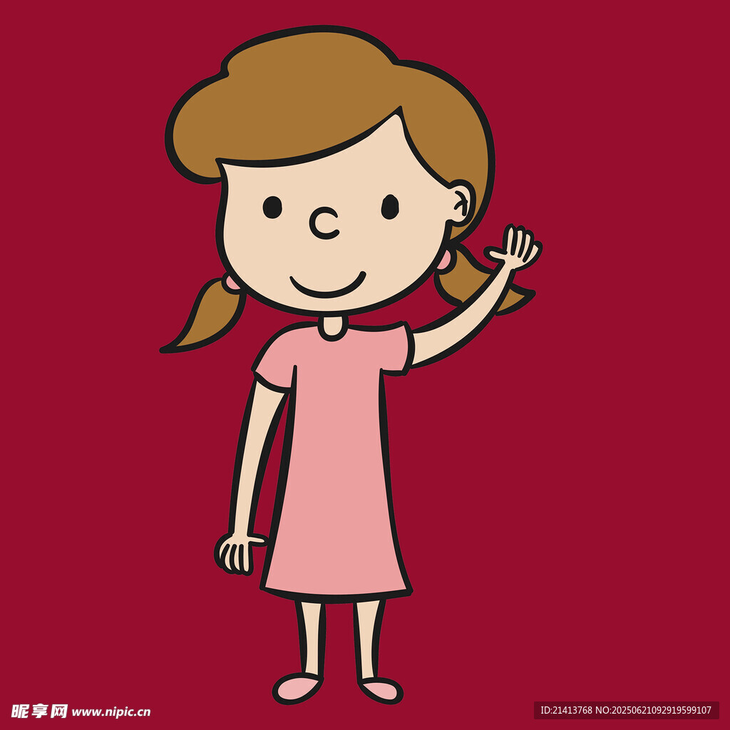 扎辮女孩手持物品