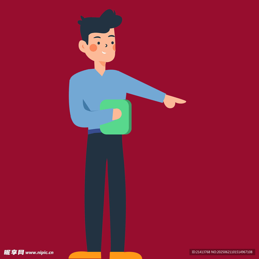 男子手持物品指向一側(cè)