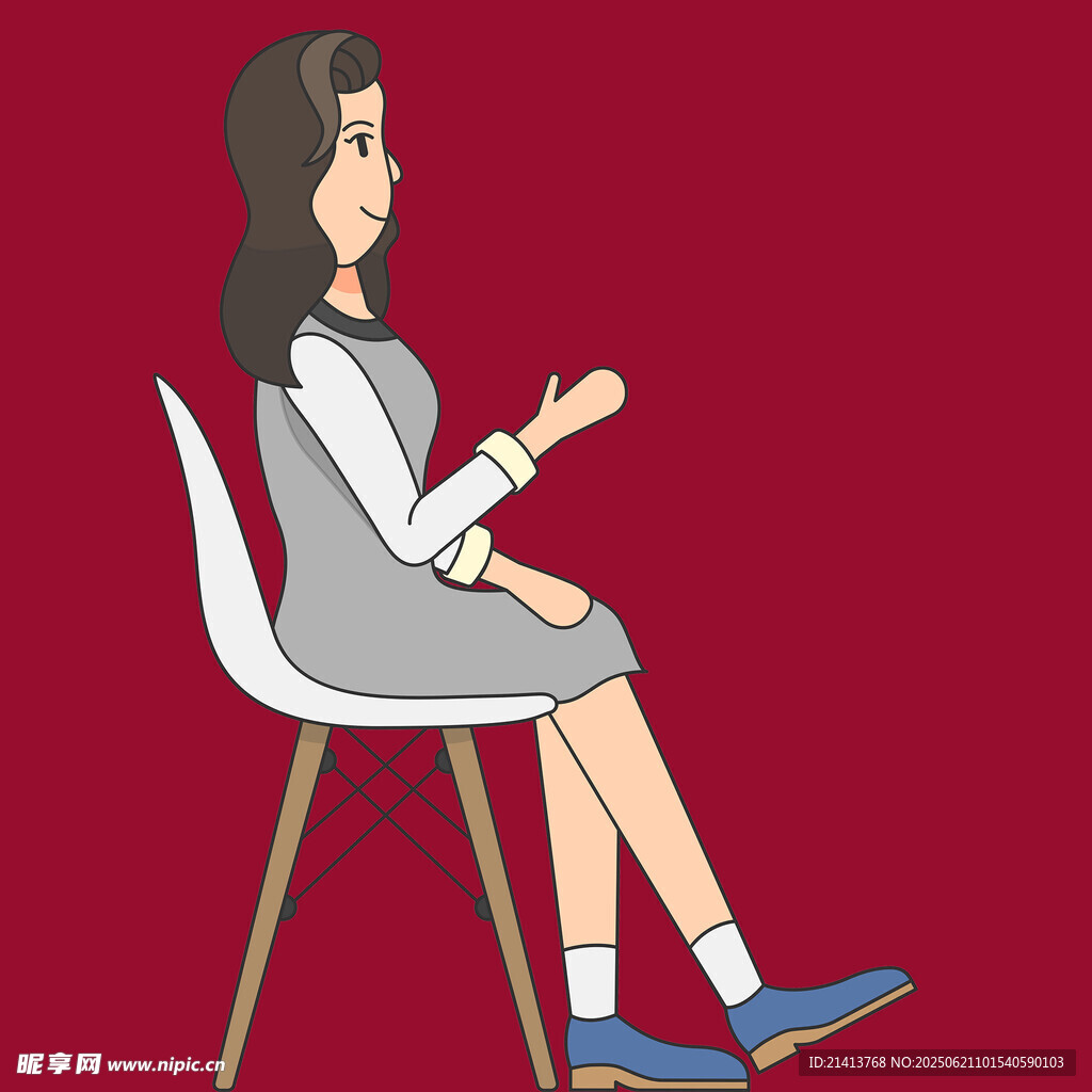 坐著的女孩做手勢