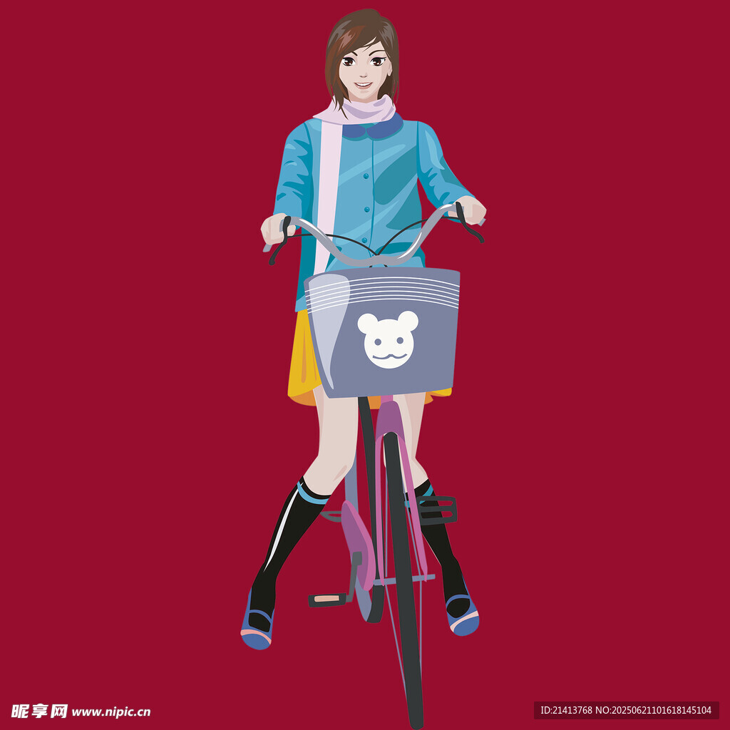 女孩騎單車送外賣