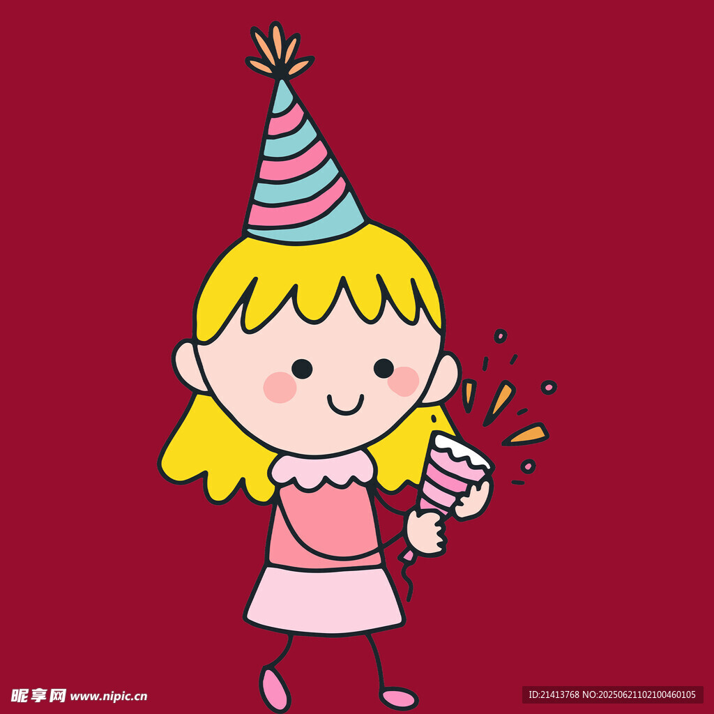 戴帽女孩歡樂慶祝派對