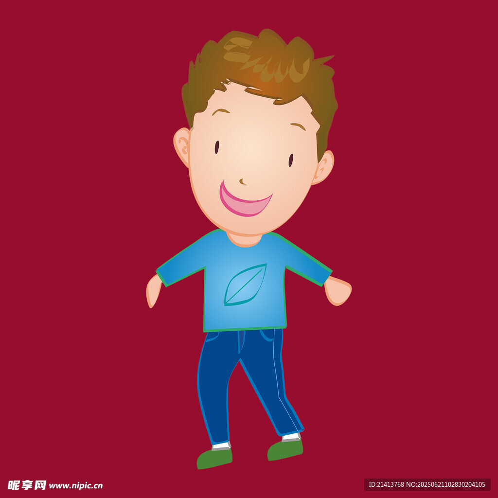 快樂小男孩張開雙臂