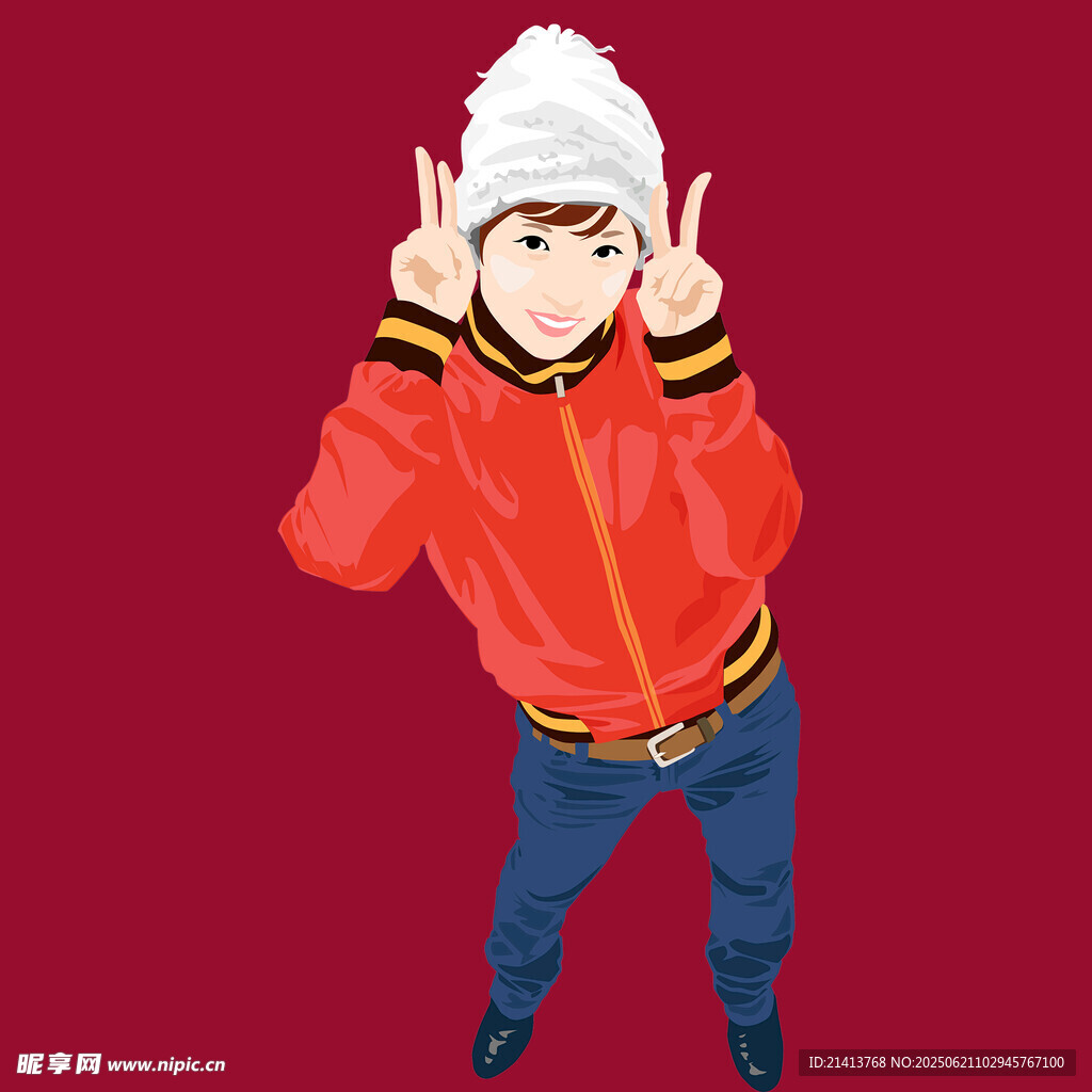 紅衣潮人比耶俏皮造型