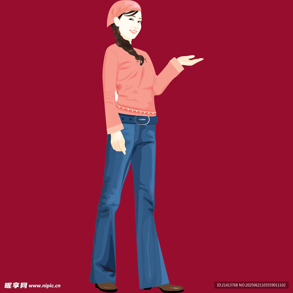 紅衣女子優雅手勢展示
