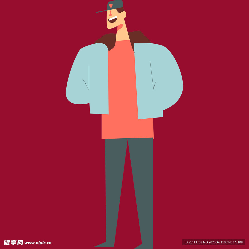 穿夾克的時尚長發男子