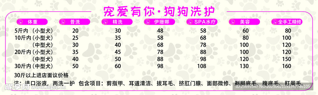 寵物養(yǎng)護(hù)價(jià)格表