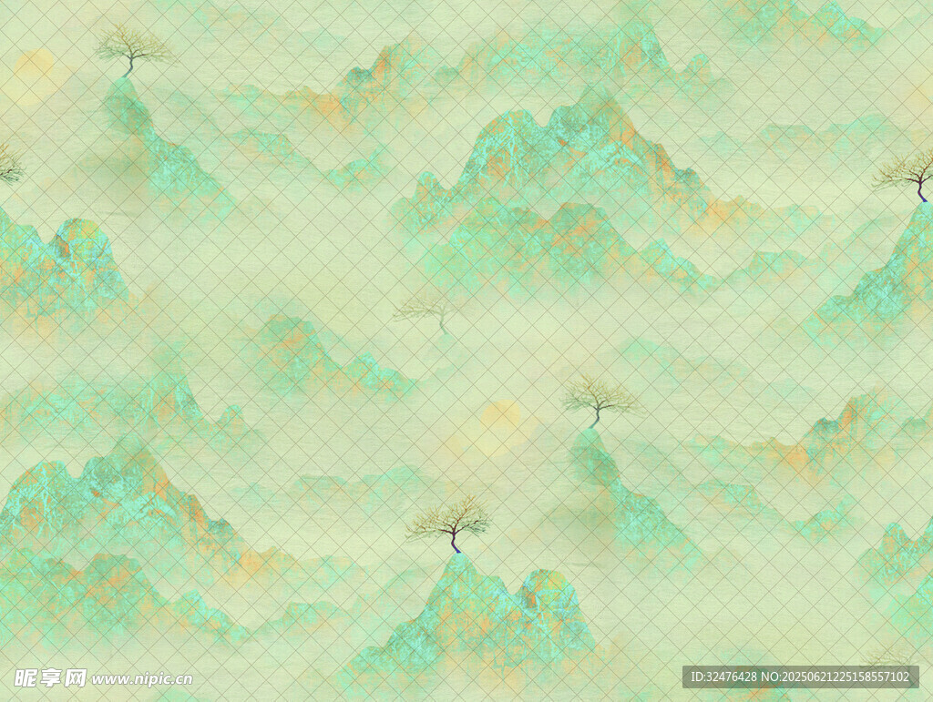 清新淡雅山水紋理圖案