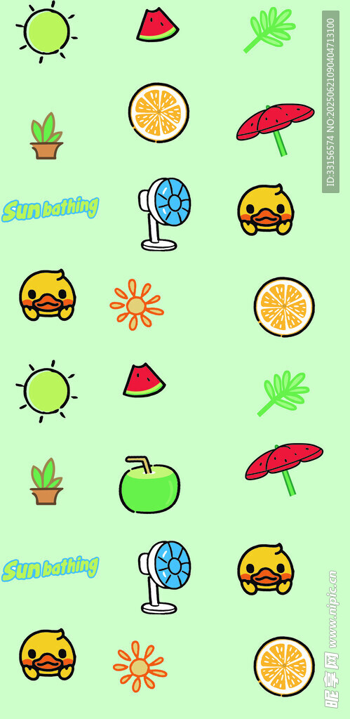 卡通風(fēng)格植物昆蟲圖案