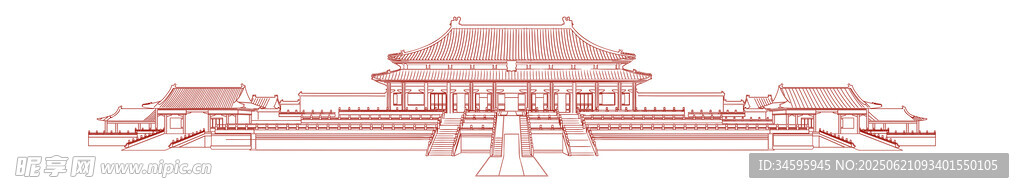 中式古建筑線稿