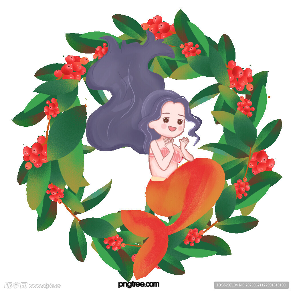 花環中的可愛女孩