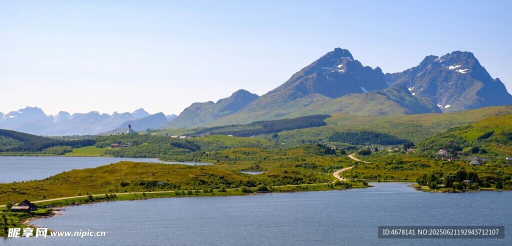 湖畔青山美景