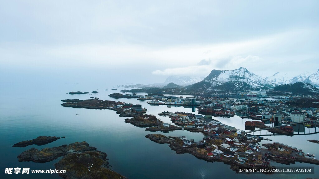 北極風光冰雪覆蓋的島嶼