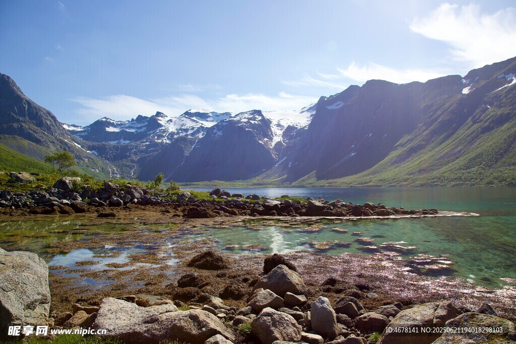 高山湖畔美景