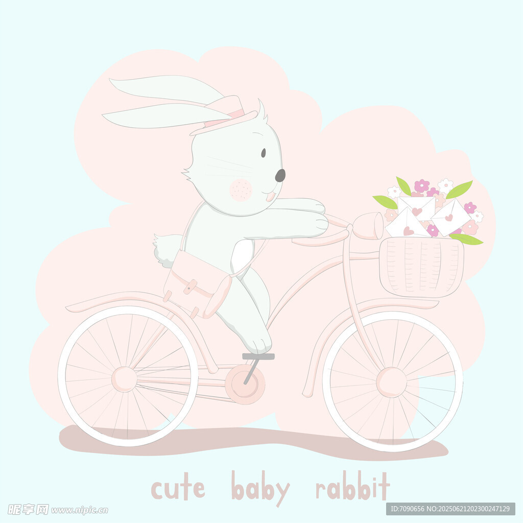 騎車的可愛小兔