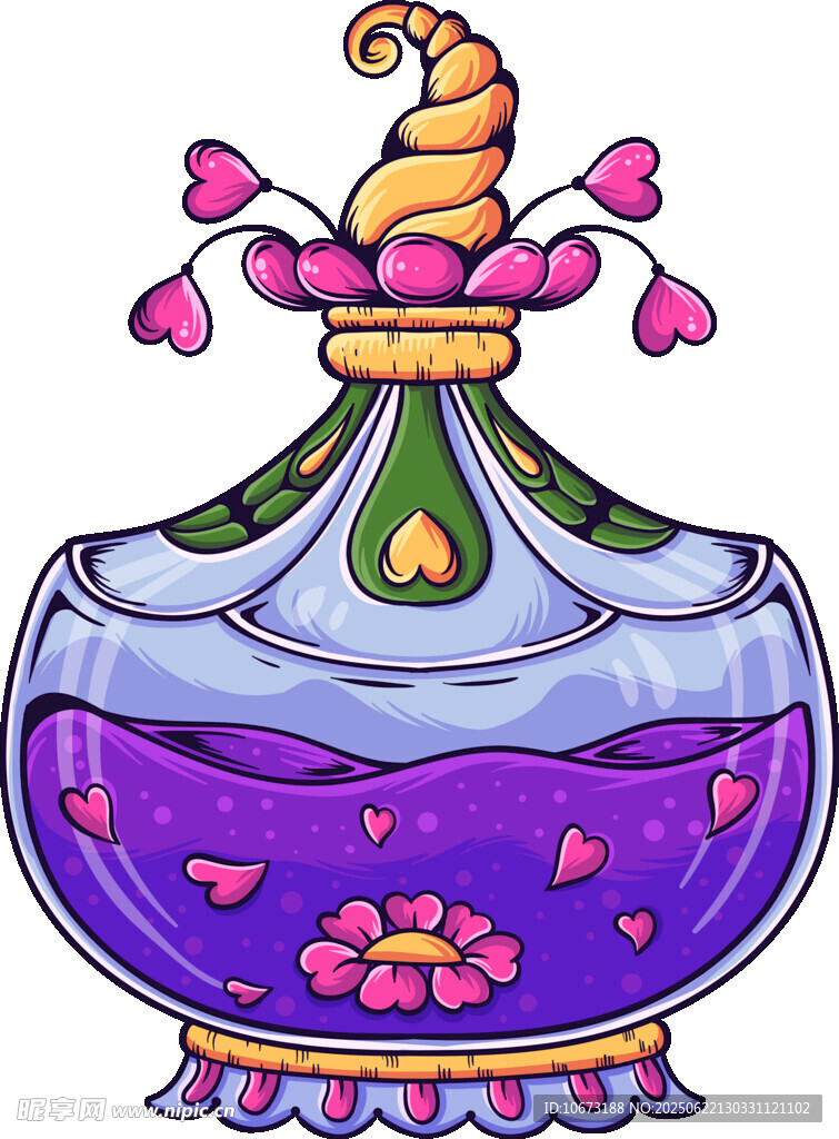 魔法香水瓶插畫