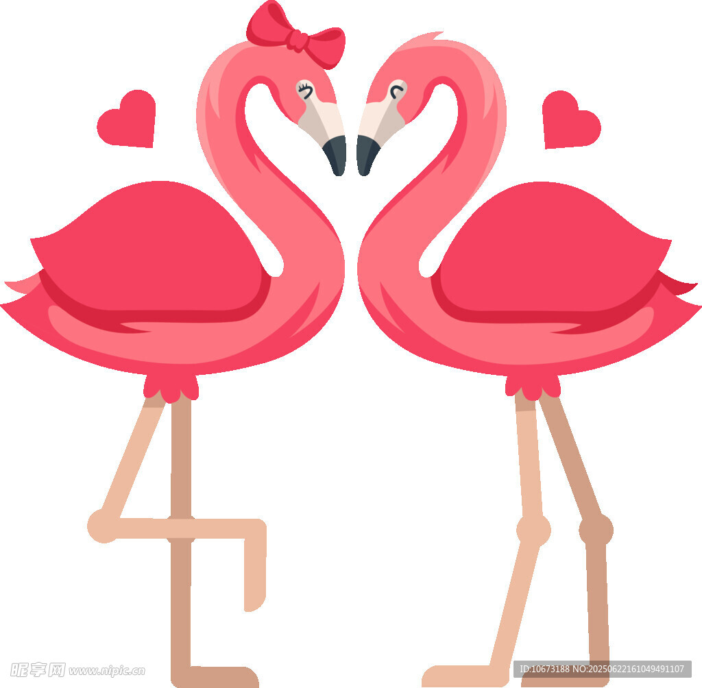 浪漫火烈鳥(niǎo)情侶形象