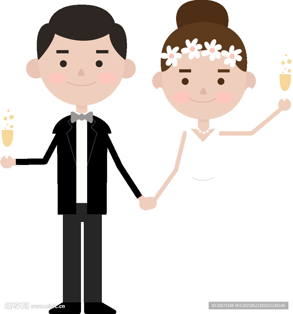 新婚夫婦舉杯慶祝