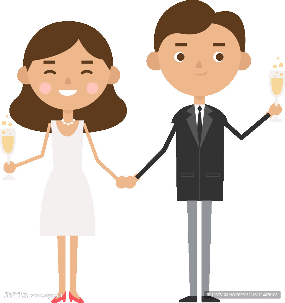 新婚夫婦舉杯慶祝