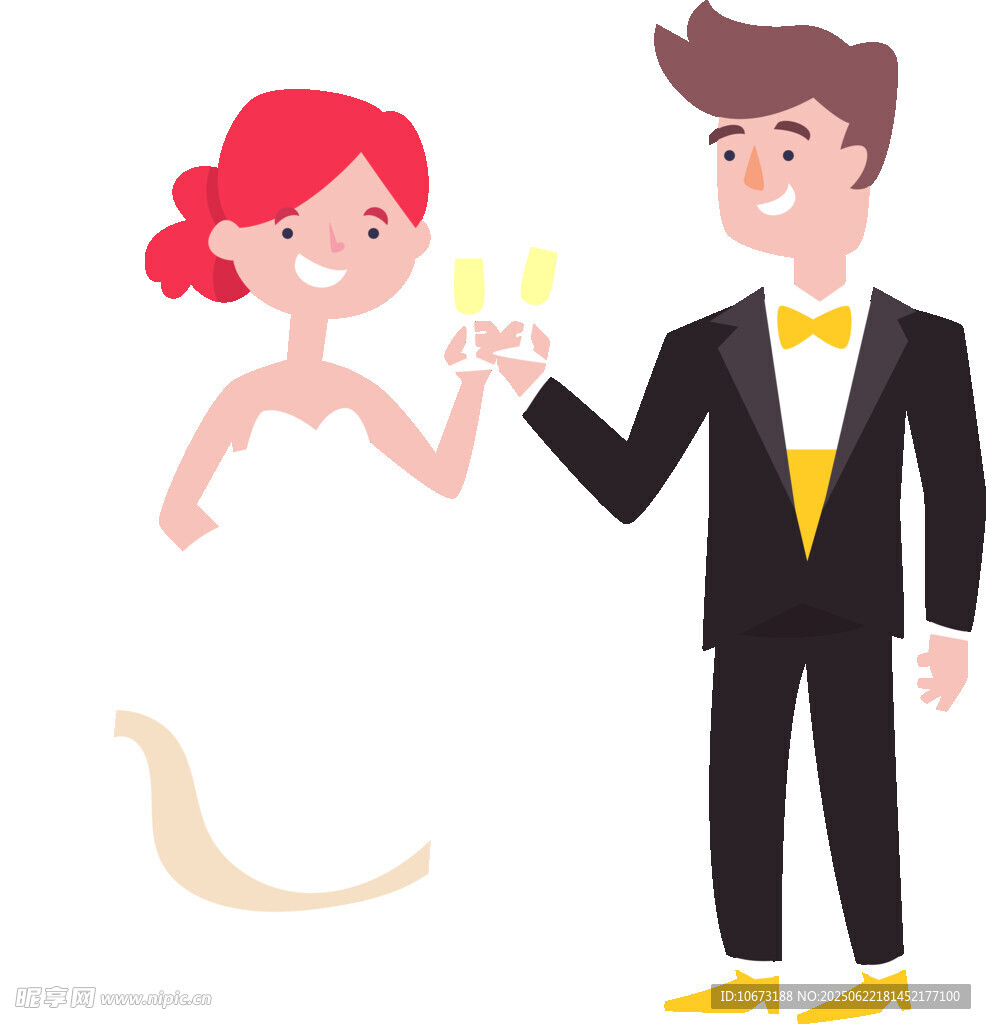 新婚夫婦舉杯慶祝