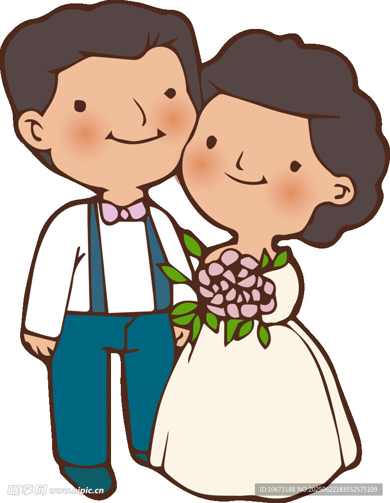 幸福新婚夫婦甜蜜相擁