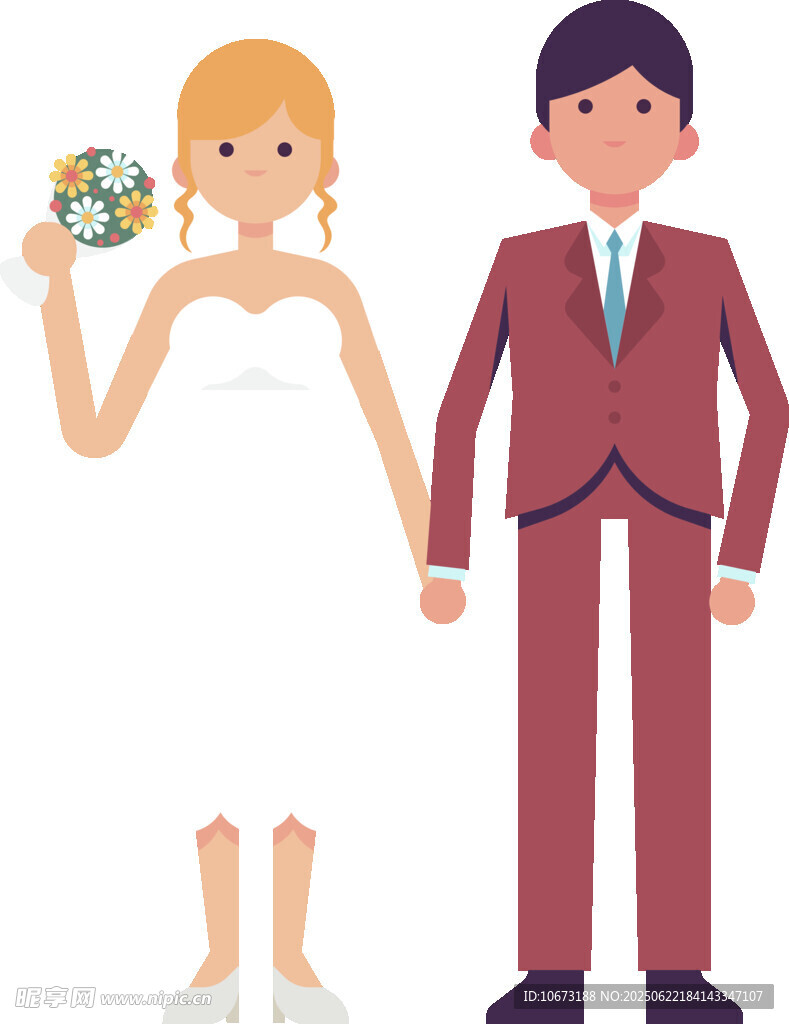 新婚夫婦形象插畫