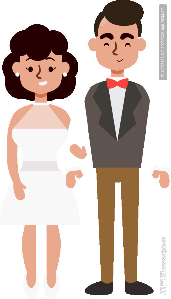 一對新婚夫婦卡通形象