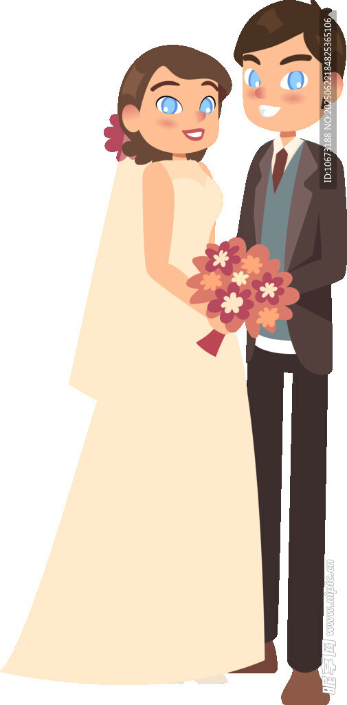 幸福新婚夫婦甜蜜相擁