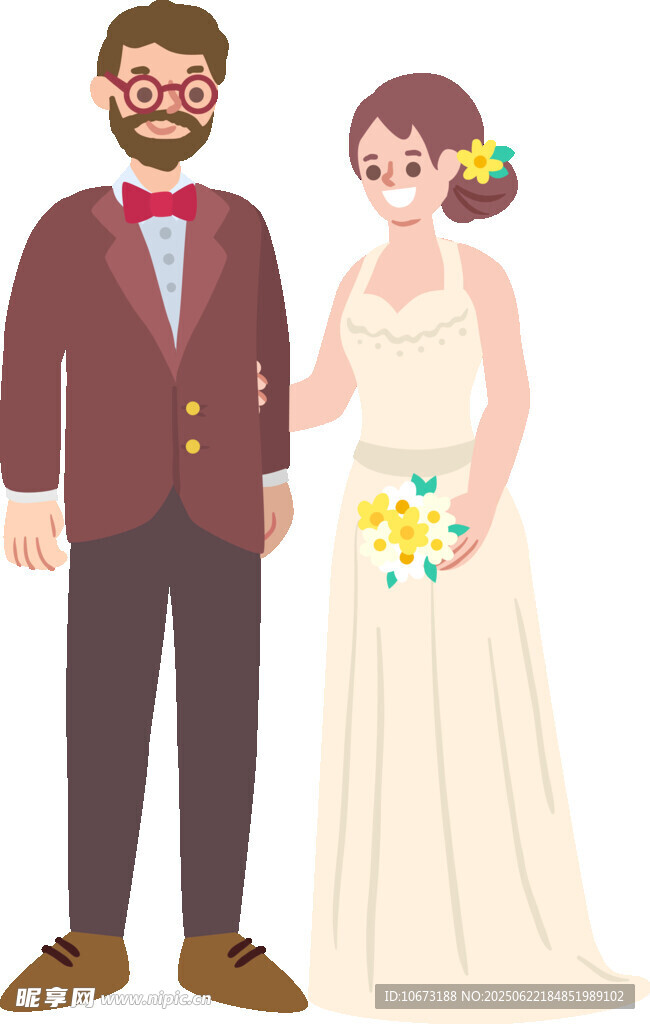 新婚夫婦插畫形象