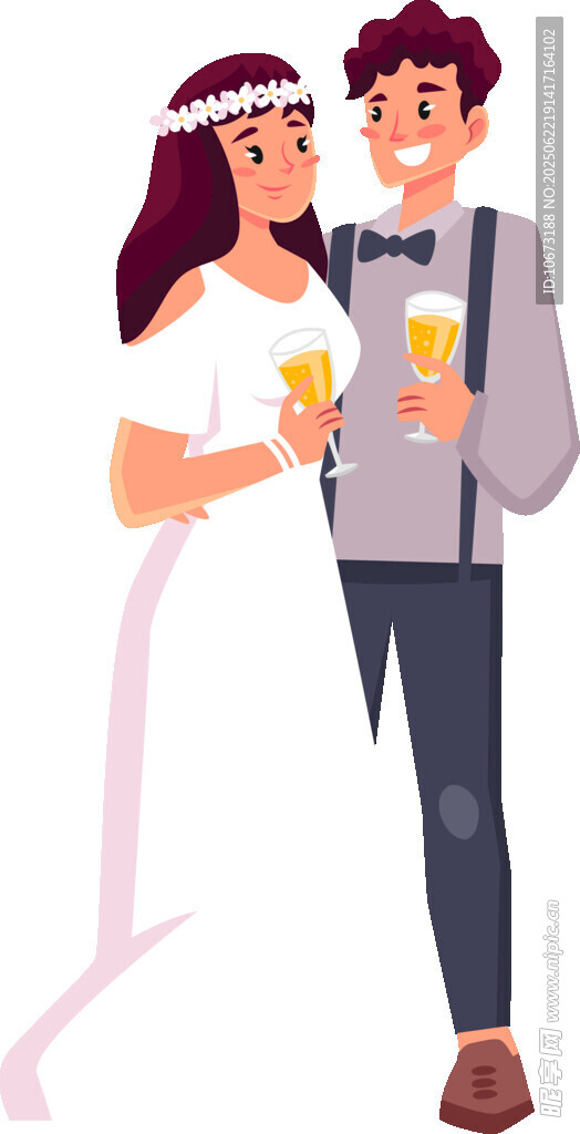 新婚夫婦舉杯慶祝