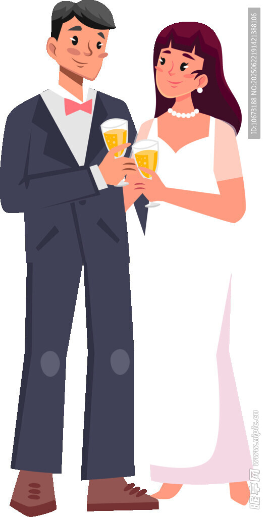 新婚夫婦舉杯慶祝