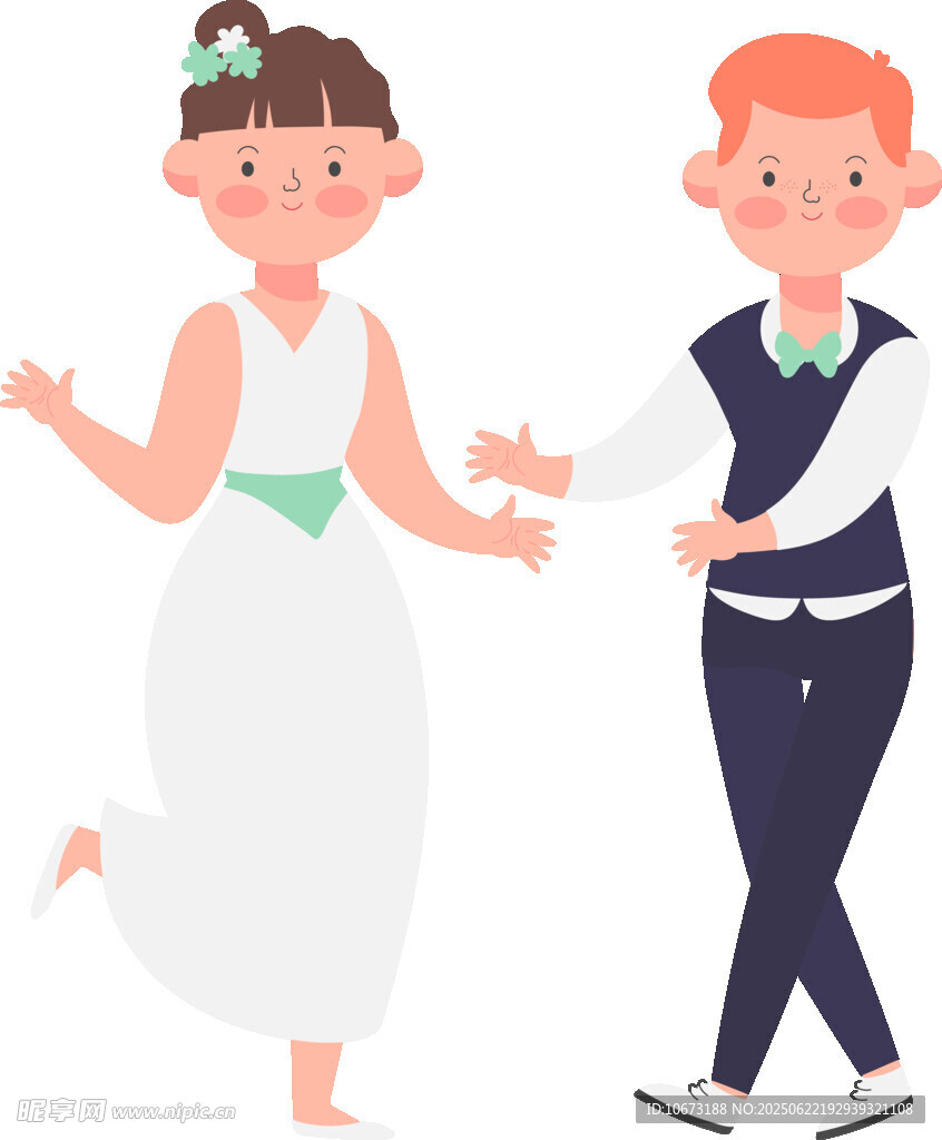 新婚夫婦歡快起舞