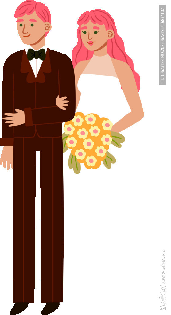 新婚夫婦甜蜜相擁