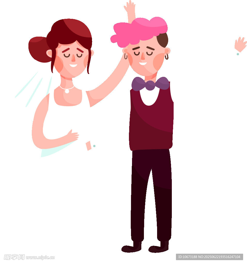新婚夫妻甜蜜互動瞬間