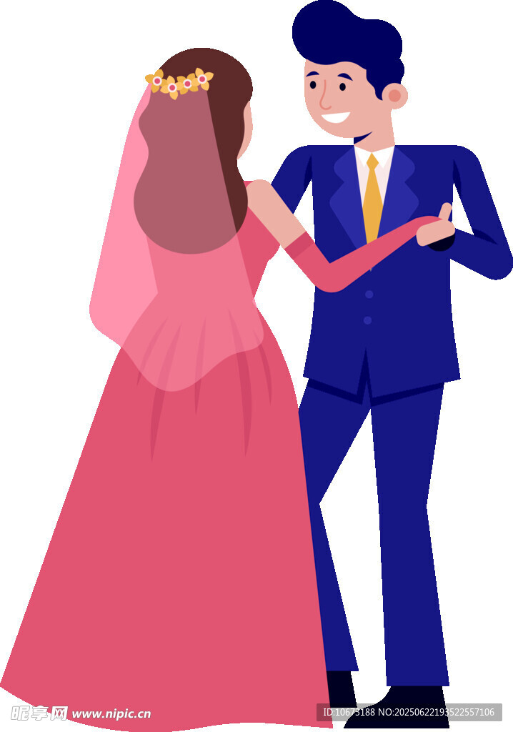 甜蜜新婚夫婦翩翩起舞